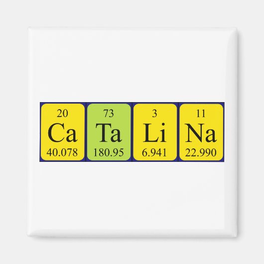 Periodieke Catalina naam magnet (Voorkant)