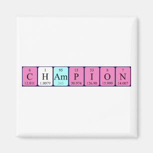 Periodieke Champion-tabelnaam magnet