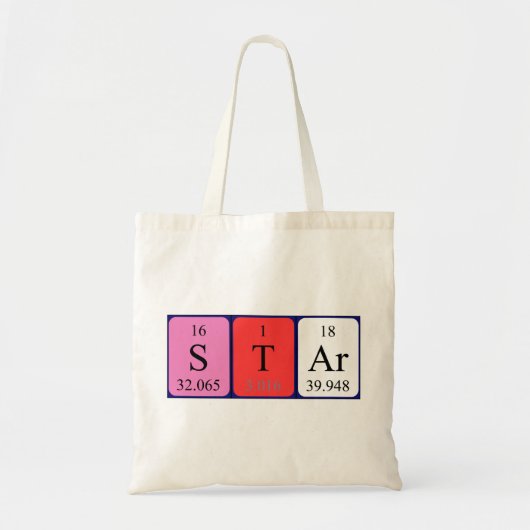Periodieke de naamnaam van de ster canvas tas (Voorkant)