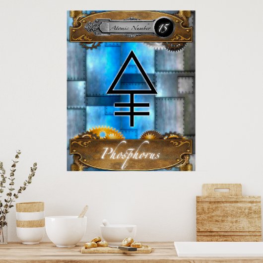 Periodieke Element Fosfor Atomic #15 Poster (Keuken)