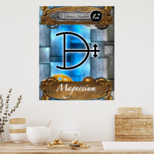 Periodieke Element Magnesium Atomic #12 Poster (Keuken)