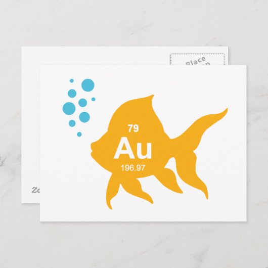 Periodieke elementaire vis briefkaart (Voorkant / Achterkant)