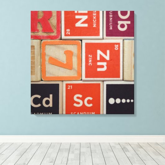 Periodieke Elementen Zinkwetenschappen Canvas Afdruk (Insitu (Houten vloer))