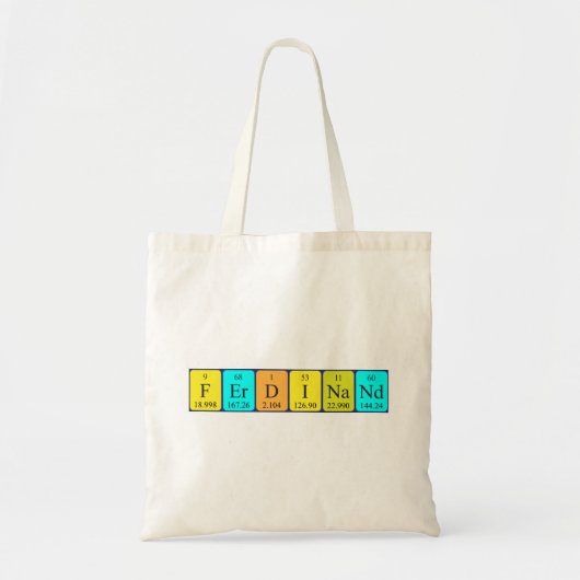 Periodieke ferdinand-naam canvas tas (Voorkant)