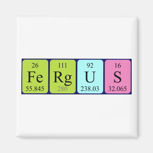 Periodieke Fergus-naam magnet (Voorkant)