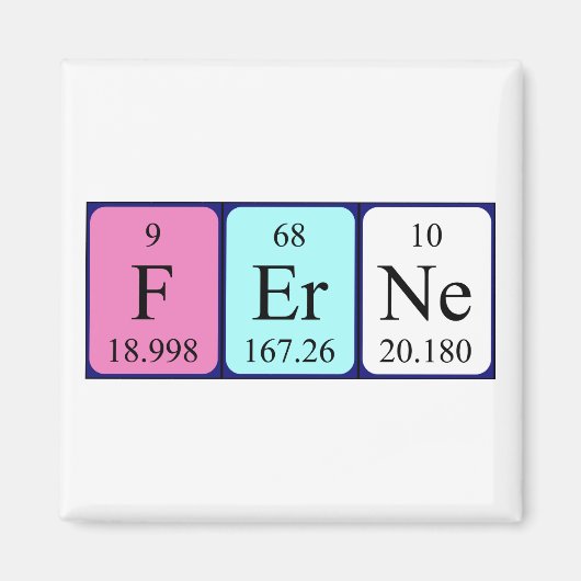 Periodieke ferne naam magnet (Voorkant)