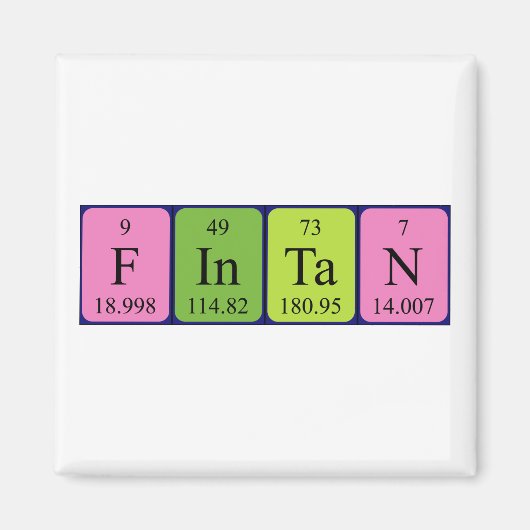 Periodieke Fintan naam magnet (Voorkant)