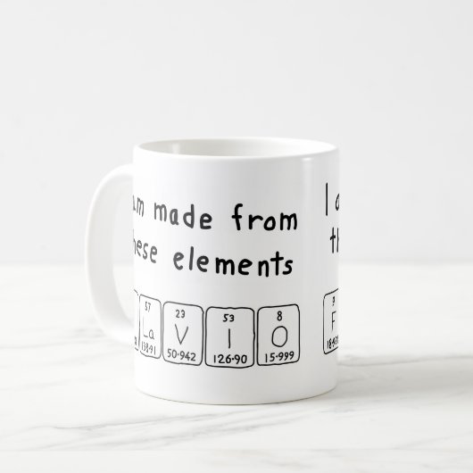 Periodieke Flavio-naam mok (Voorkant links)