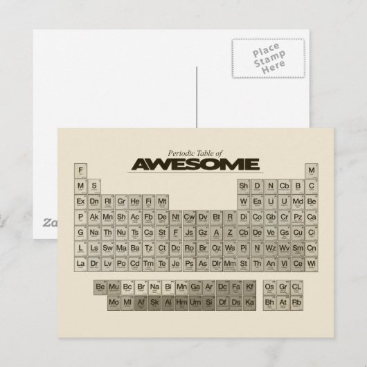 Periodieke GEWELDIGE tabel Briefkaart (Voorkant / Achterkant)