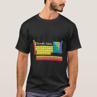 Periodieke kleurentabel met elementen t-shirt