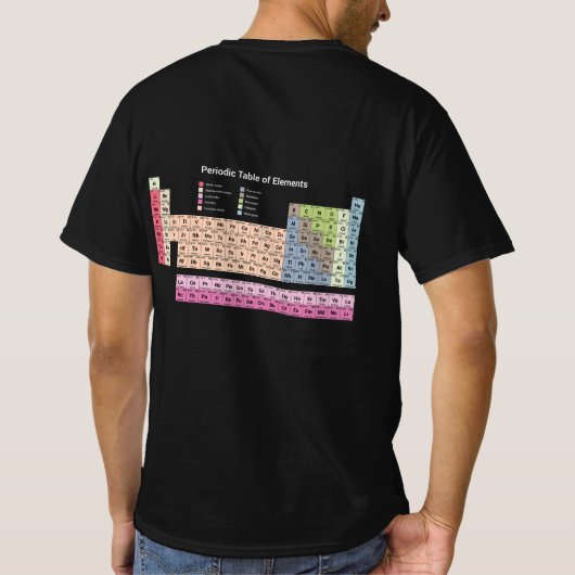 Periodieke Lijst van Elementen (donker) Mannen T-s T-shirt (Achterkant)