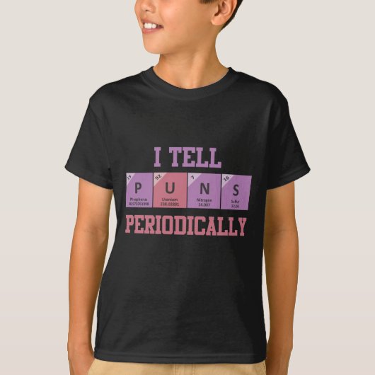 Periodieke Lijst van Elementen Funny Science Humor T-shirt (Voorkant)