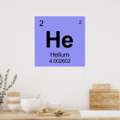 Periodieke Lijst van Elementen (Helium) Poster (Keuken)