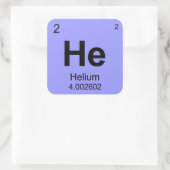 Periodieke Lijst van Elementen (Helium) Vierkante Sticker (Tas)