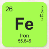 Periodieke Lijst van Elementen (IJzer) Kartonnen Onderzetters (Voorkant)