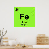 Periodieke Lijst van Elementen (IJzer) Poster (Keuken)