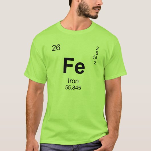 Periodieke Lijst van Elementen (IJzer) T-shirt (Voorkant)