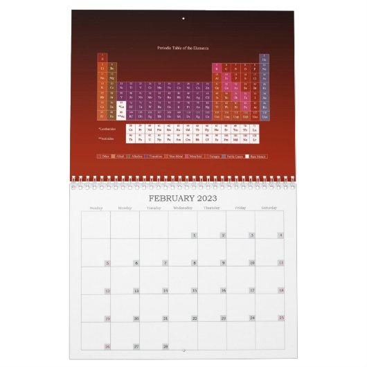 Periodieke Lijst van Elementen Kalender door Janz (Feb 2023)