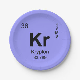Periodieke Lijst van Elementen (Krypton) Papieren Bordje