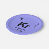 Periodieke Lijst van Elementen (Krypton) Papieren Bordje (Gekanteld)