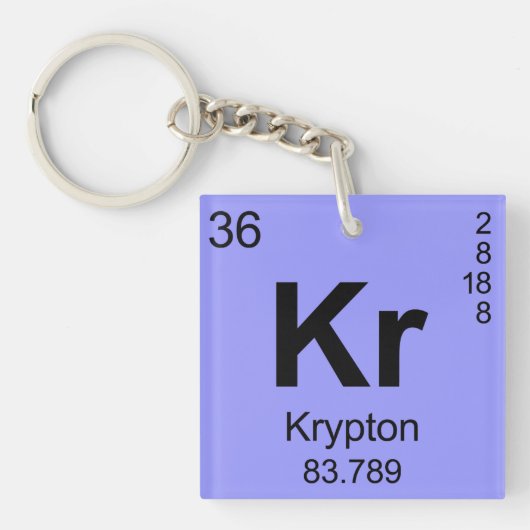 Periodieke Lijst van Elementen (Krypton) Sleutelhanger (voorkant)