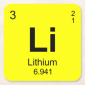 Periodieke Lijst van Elementen (Lithium) Kartonnen Onderzetters (Voorkant)