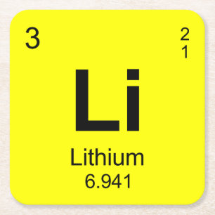Periodieke Lijst van Elementen (Lithium) Kartonnen Onderzetters