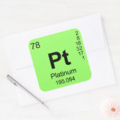 Periodieke Lijst van Elementen (Platinum) Vierkante Sticker (Envelop)