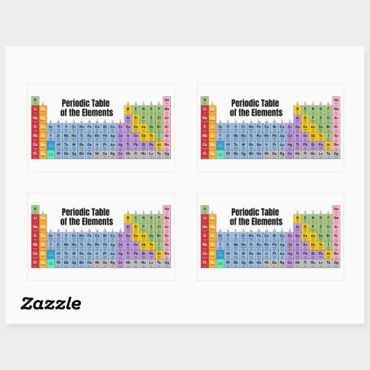 Periodieke Lijst van Elementen Rechthoekige Sticker (Vel)