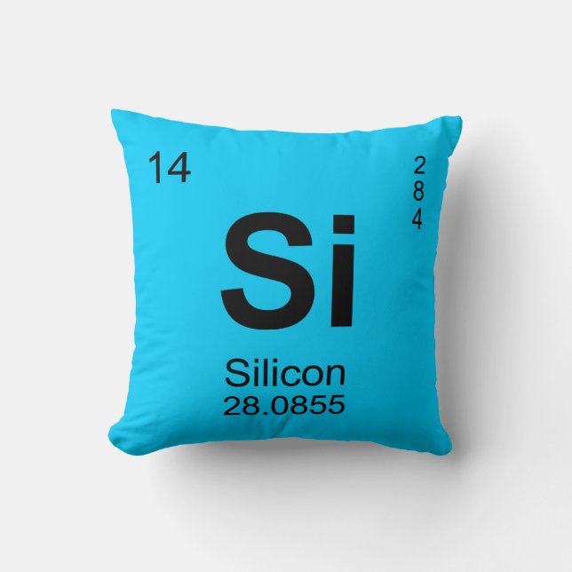 Periodieke Lijst van Elementen (Silicium) Kussen (Voorkant)