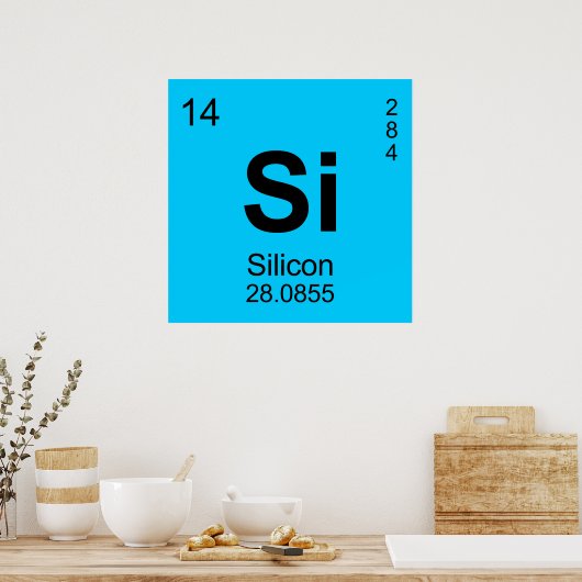 Periodieke Lijst van Elementen (Silicium) Poster (Keuken)