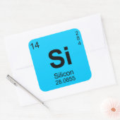 Periodieke Lijst van Elementen (Silicium) Vierkante Sticker (Envelop)
