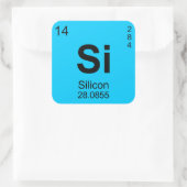 Periodieke Lijst van Elementen (Silicium) Vierkante Sticker (Tas)