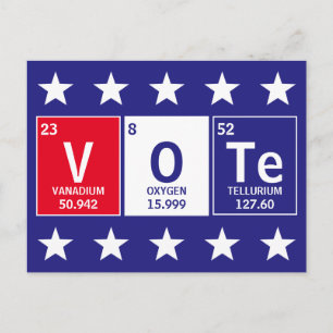 Periodieke Lijst van Elementen Stemming van de Spe Briefkaart
