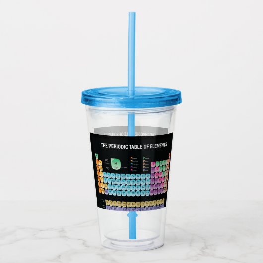 Periodieke lijst van elementen werpen kussen acryl drinkbeker (Voorkant)