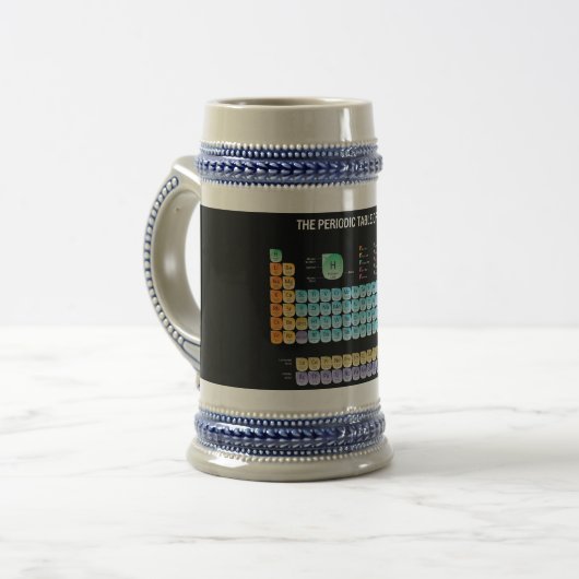 Periodieke lijst van elementen werpen kussen bierpul (Voorkant links)