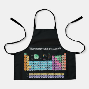 Periodieke lijst van elementen werpen kussen schort