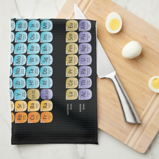 Periodieke lijst van elementen werpen kussen theedoek (Quarter Fold)