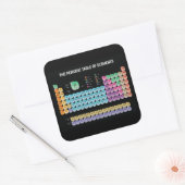 Periodieke lijst van elementen werpen kussen vierkante sticker (Envelop)