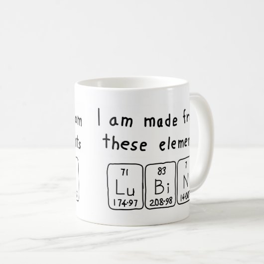 Periodieke Lubin naam mok (Voorkant rechts)