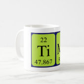 Periodieke mok van de lijstnaam van de timing (Voorkant links)