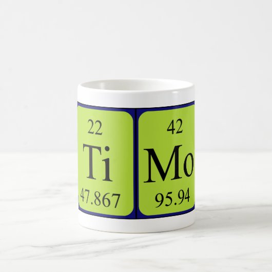 Periodieke mok van de lijstnaam van de timing (Center)