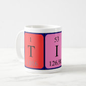 Periodieke mok van de lijstnaam van de timing (Voorkant links)