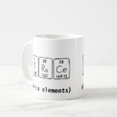 Periodieke mok van het woord van het spoor (Voorkant links)