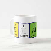 Periodieke mok van Khalid-namen (Voorkant links)