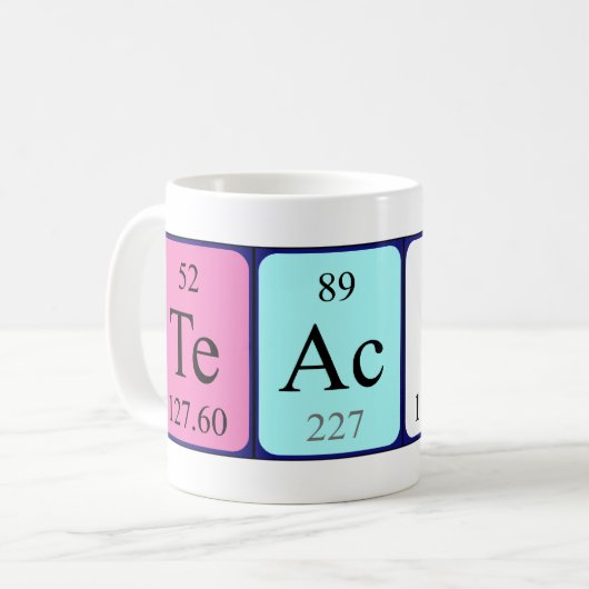 Periodieke mok voor de leerkracht (Voorkant links)