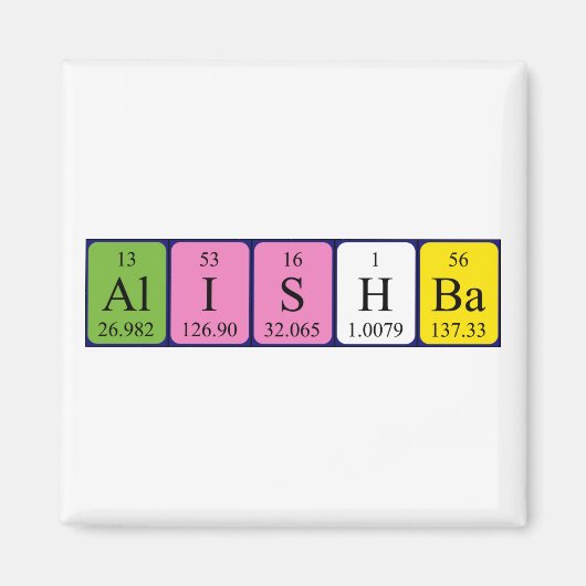 Periodieke naam van Alishba magnet (Voorkant)