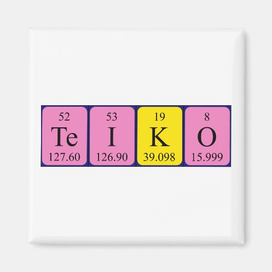Periodieke naam van de teiko magnet (Voorkant)