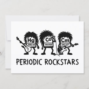 Periodieke Rocksterren Chemie Humor Bedankkaart