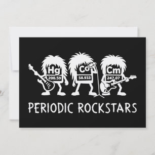 Periodieke Rocksterren Chemie Humor Bedankkaart